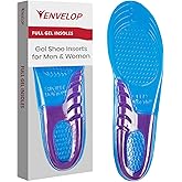 Envelop Gel Insoles for Men & Women - Shoe Inserts for Walking, Running, Hiking, Standing All Day - Cushion Soles for Heels, Arch Support, Plantar Fasciitis, Flat Feet - Fit Sneakers, Boots (1 Pair)