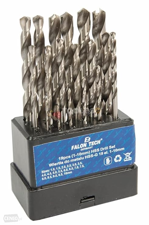 Metallbohrer Satz Spiralbohrer Bohrer Set 19 Stk. 1-10mm Falon Tech