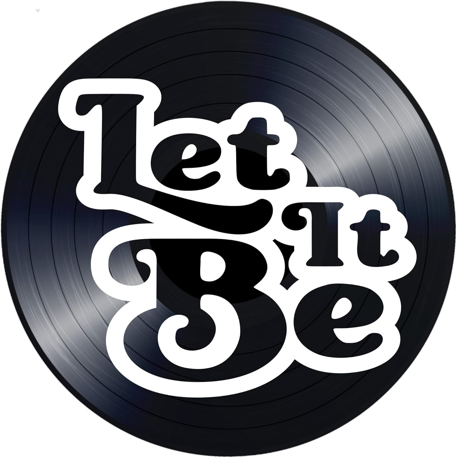 Mixed Media - Let It Be Beatles Song Lyric Art on a REAL Vinyl Record - Music Wall Art Decor