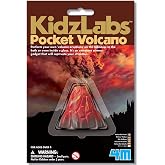 4M KidzLabs Pocket Volcano - Mini Eruptions Baking Soda Science Kit | STEM Chemical Reactions Activity Set for Kids 5+; Perfect for Tabletop, Bath, or Glass Experiments and Science Fairs