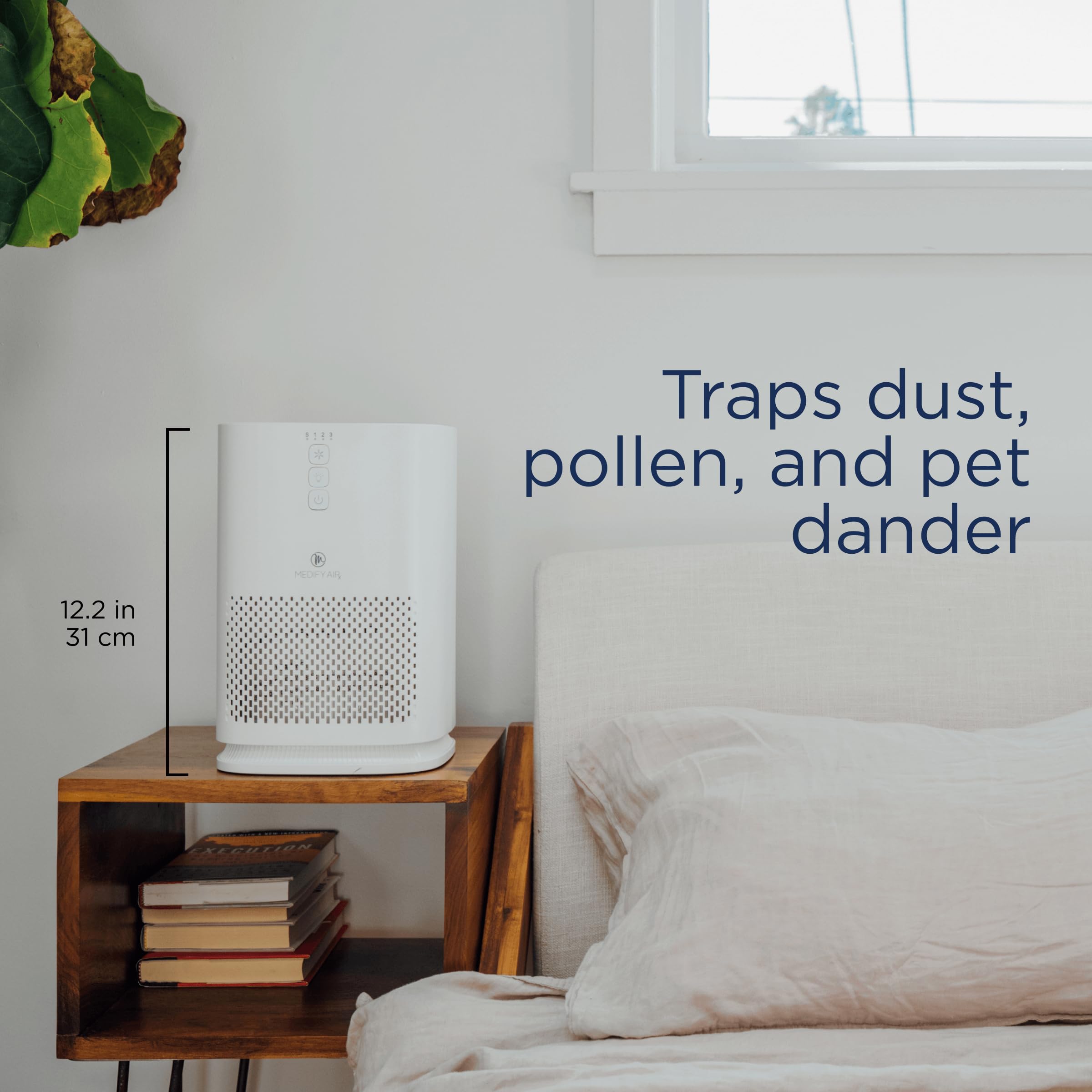 Medify MA-14 Air Purifier with True HEPA H13 Filter | 470 ft² per Hour for Smoke, Odors, Pollen, Pets | Removal to 0.1 Microns | White, 1-Pack
