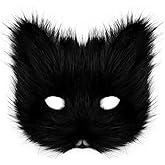 hbbhml Animal Fox Wolf Mask Halloween Party Cosplay Costumes Props Plush Cat Half Face Masks Carnival Christmas Masquerade