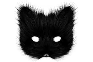hbbhml Animal Fox Wolf Mask Halloween Party Cosplay Costumes Props Plush Cat Half Face Masks Carnival Christmas Masquerade
