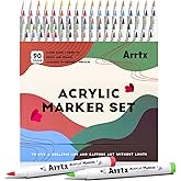 Arrtx Acrylic Markers 90 Colors, Premium Brush Tip Acrylic Paint Pens, Water Based Ink, No Toxic, Water Resistant Paint Marke