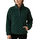 SeeLuNa Checkered Fleece Sweatshirt for Women Long Sleeve High Neck Fuzzy Sherpa Hoodie Winter Plaid Pullover Top with Pocket