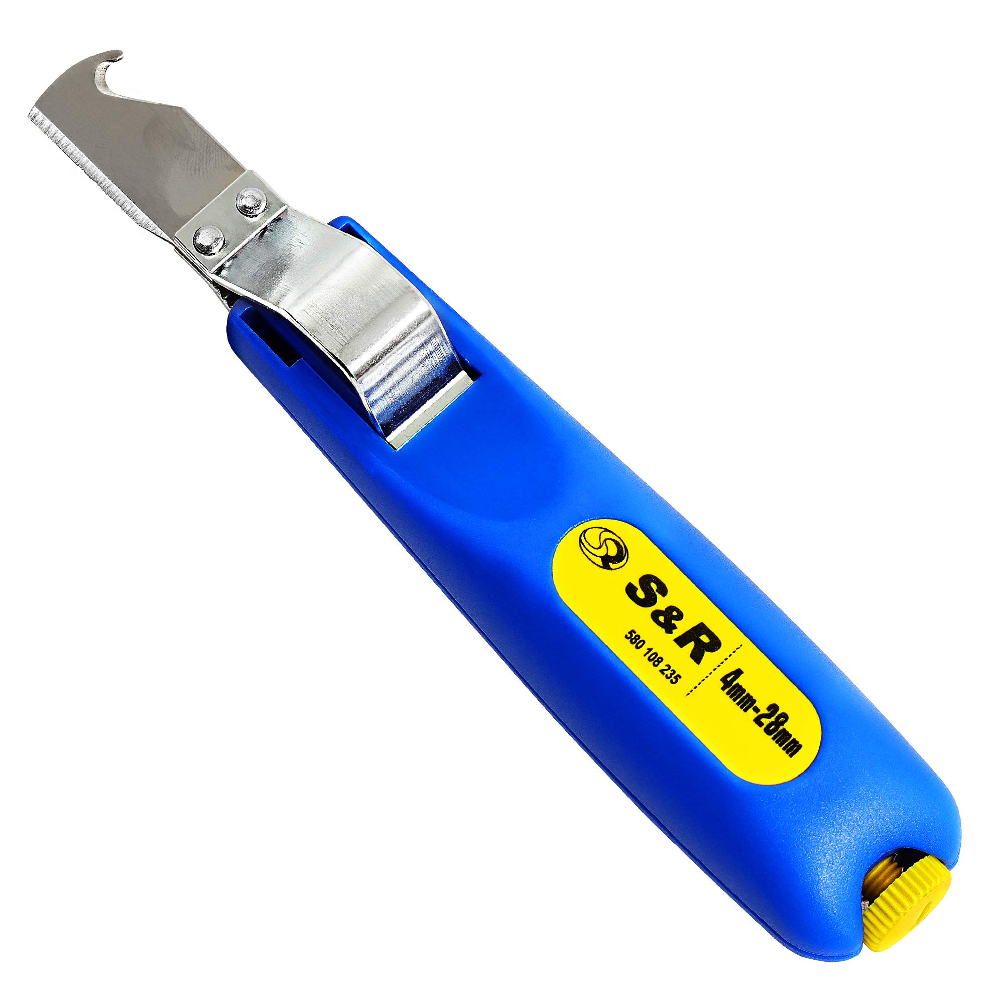 S&R Cable Knife - Made in Germany - Stripping Tool for Precise Dismantling of Cables 4mm-28mm - Handy, Adjustable, and Stainless Steel Blades
