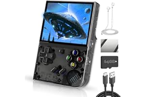 EWDGOES RG35XX Plus Handheld Game Console 3.5 in IPS Screen RG 35XX Plus Preinstalled Emulator System 64GB Transparent
