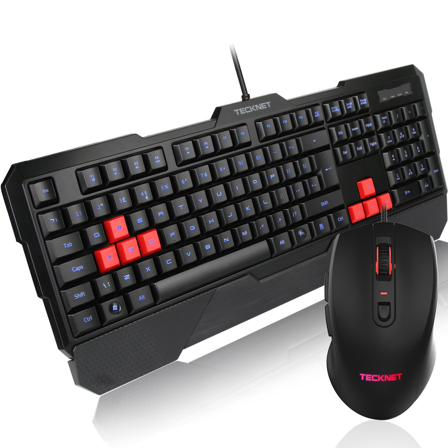 Gaming Keyboard, Premium Kraken 3 LED Illuminated USB Wired Gaming Keyboard & Mouse