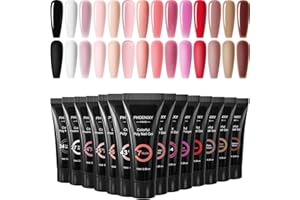 phoenixy Poly Nail Gel Set, 14 Colors Poly Nail Gel Kit 15ml Nude Pink Red Builder Nail Gel Set Nail Extension Gel Basic Gifts for Women