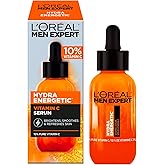 L'Oréal Men Expert Hydra Energetic Vitamin C Serum for Face, with 10% Pure Vitamin C, For Dry & Tired Skin, Brightens, Smooth