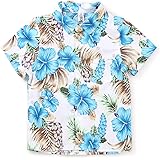 OCHENTA Mens' Little & Big Boy's Print Button Down Hawaiian Shirt