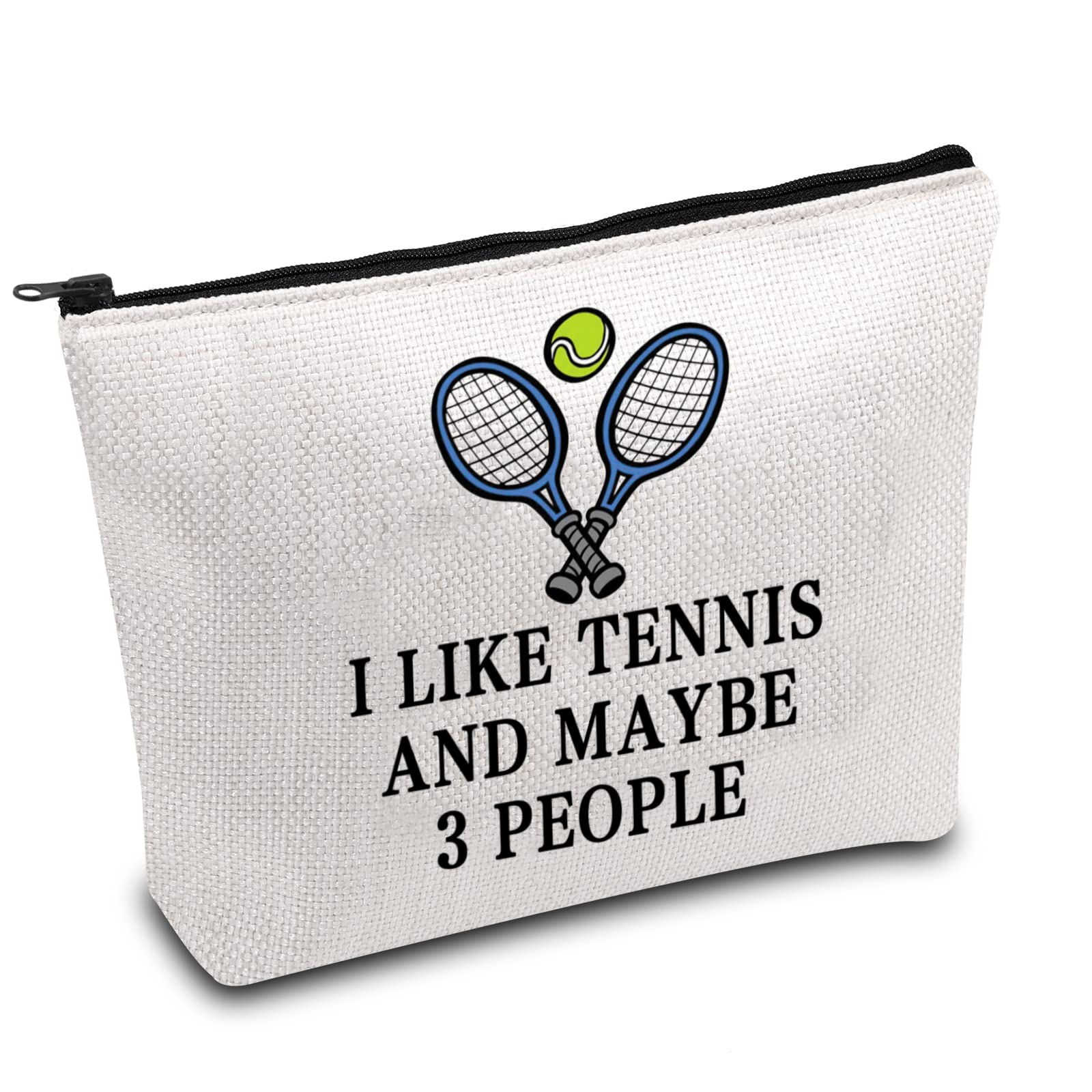 Tennis Player Gift Tennis Lover Gift Tennis Makeup Bag I Like Tennis and Maybe 3 People Zipper Pouch for Tennis Coach Tennis Mom Tennis Girl Gift (Tennis 3 People)