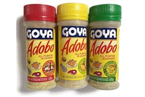 Goya Adobo seasoning,1 with Pepper, 1 with Cumin and 1 with Lemon and Pepper, 8 Ounces (3 pack, 1 of each)