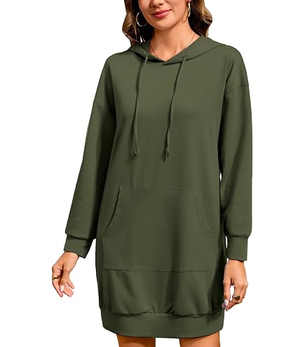 Utrum The Warmy Oversized Hoodie Dress Women, Long Sweatshirt Hooded Dress with Pockets Comfort Winter Casual Pullover : Clothing, Shoes & Jewelry