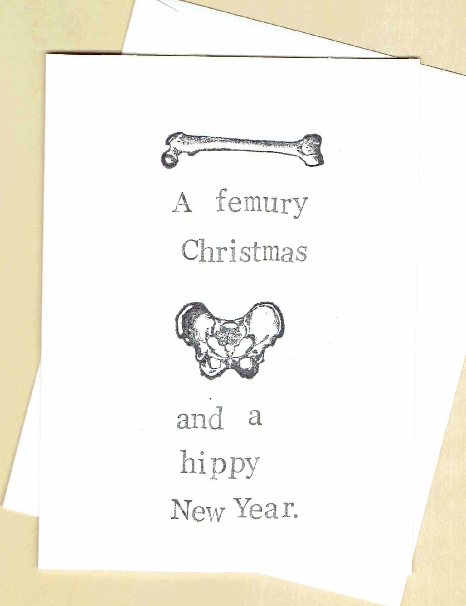 A Femury Christmas Science Medical Humor Anatomy Holiday Christmas Card