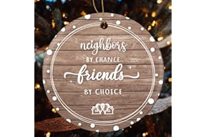 GEIFIN Neighbor Gifts Christmas Ornaments 2023, Birthday for Neighborhood, Friends, Christmas Tree Decoration Ceramic Ornament