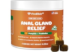 VIVAELIXIR Constipated Cat - Pumpkin + Probiotic Soft Chews - Promotes Digestive Health, Regular Bowel Movements, and Intestinal Balance | Veterinarian-Approved, 120 Chewable Tablets