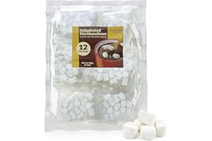 TABOOM Freeze Dried Mini Marshmallow Bits - Pack of 12 Individual Pouches - Hot Chocolate Marshmallows for Cereal, Snacking, and Baking
