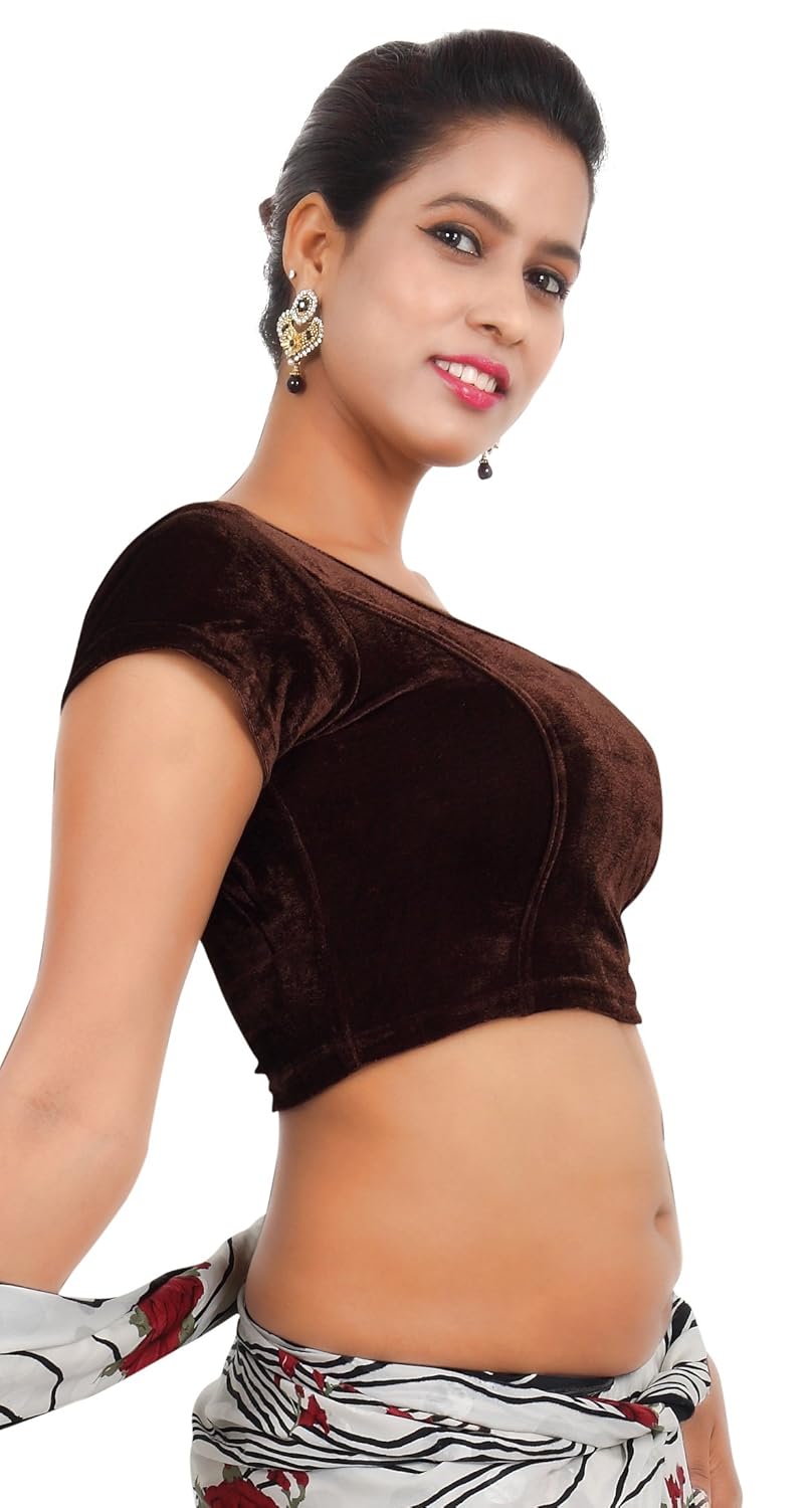 louis fashion velvet fabric women blouse (2074-bl-brown01)