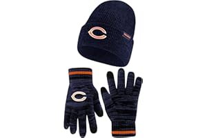 Ultra Game Adults NFL Official Super Soft Marl Knit Winter Beanie Knit Hat with Extra Warm Touch Screen Gloves