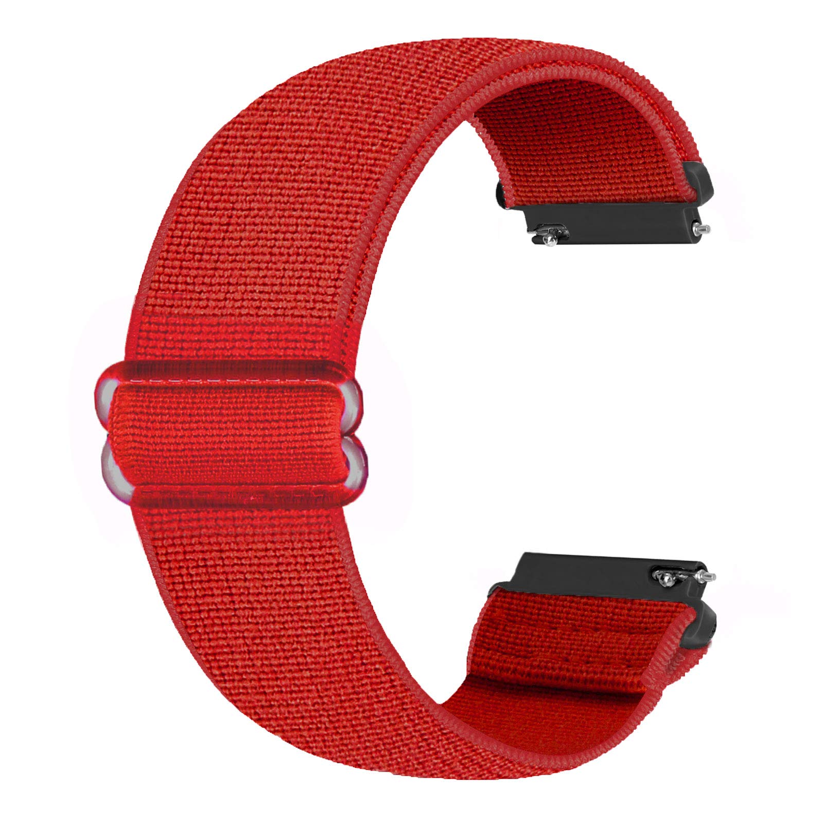 Ecogbd 20mm Elastic Replacement Watch Strap Compatible with Galaxy Watch Active/Active2 40mm 44mm/Garmin Vivoactive3, Soft Fabric Nylon Straps for Women Men (Red)