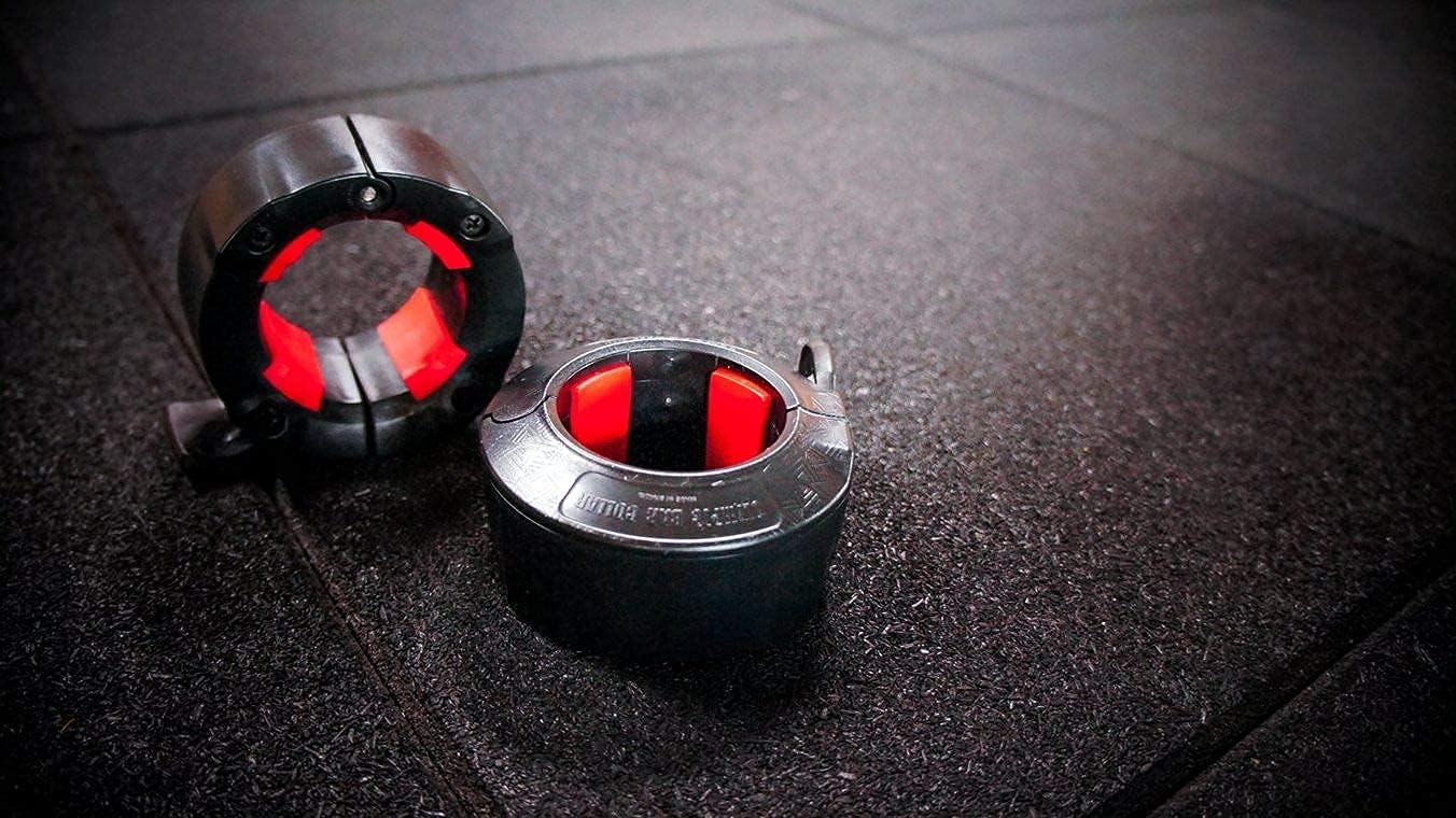 GorillaJaw Olympic Barbell Clamps 2 inch Quick Release Pair of Locking 2" Pro Olympic Weight Bar Plates Nylon Locks Collar Clips for Workout Weightlifting Fitness Exercise Barbell Clamp Black/Red : Sports & Outdoors