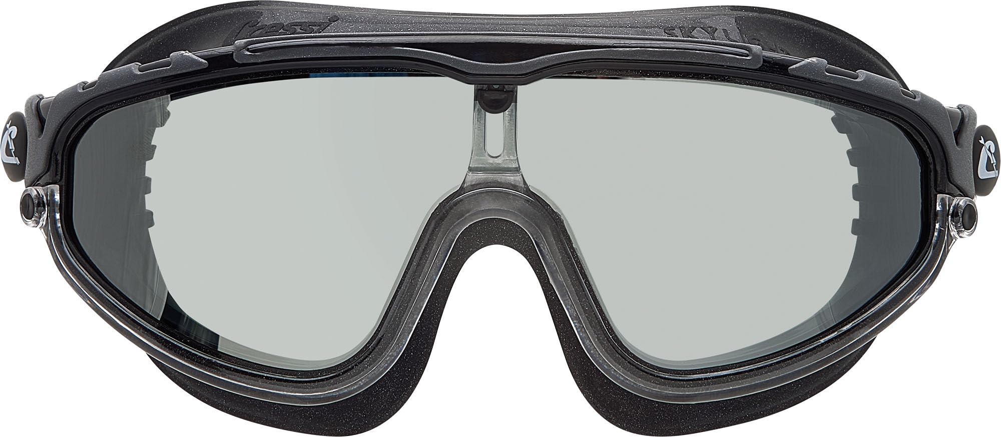 Cressi Skylight Swimming Goggles - Silicone Seal for Adult Swim Goggles - UV Anti-Fog Swimming Mask - Black/Frame Black Grey Mirrored Lens