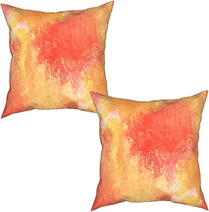 Amazon Co Jp クッションカバー柔らかい おしゃれシームレス赤黄色水彩背景抽象的なテクスチャパターンアート水紙デザイン壁紙インテリア飾ソファ背当て枕カバー り 2枚セット45x45cm ホーム キッチン