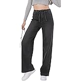 Muundim Drawstring Jeans Women, High Waisted Straight Leg Baggy Jeans Stretchy Trendy Denim Pants