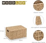 woodluv Storage Boxes With Lids Seagrass Baskets Large Natural view 6