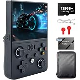 R36MAX 2 Retro Handheld Console, 4.5" IPS HD Portable Gaming Emulator, Detachable Grip, 20000+ Classic Arcade Games, Open Source Linux &amp; 4000mAh Battery (Black-128G)