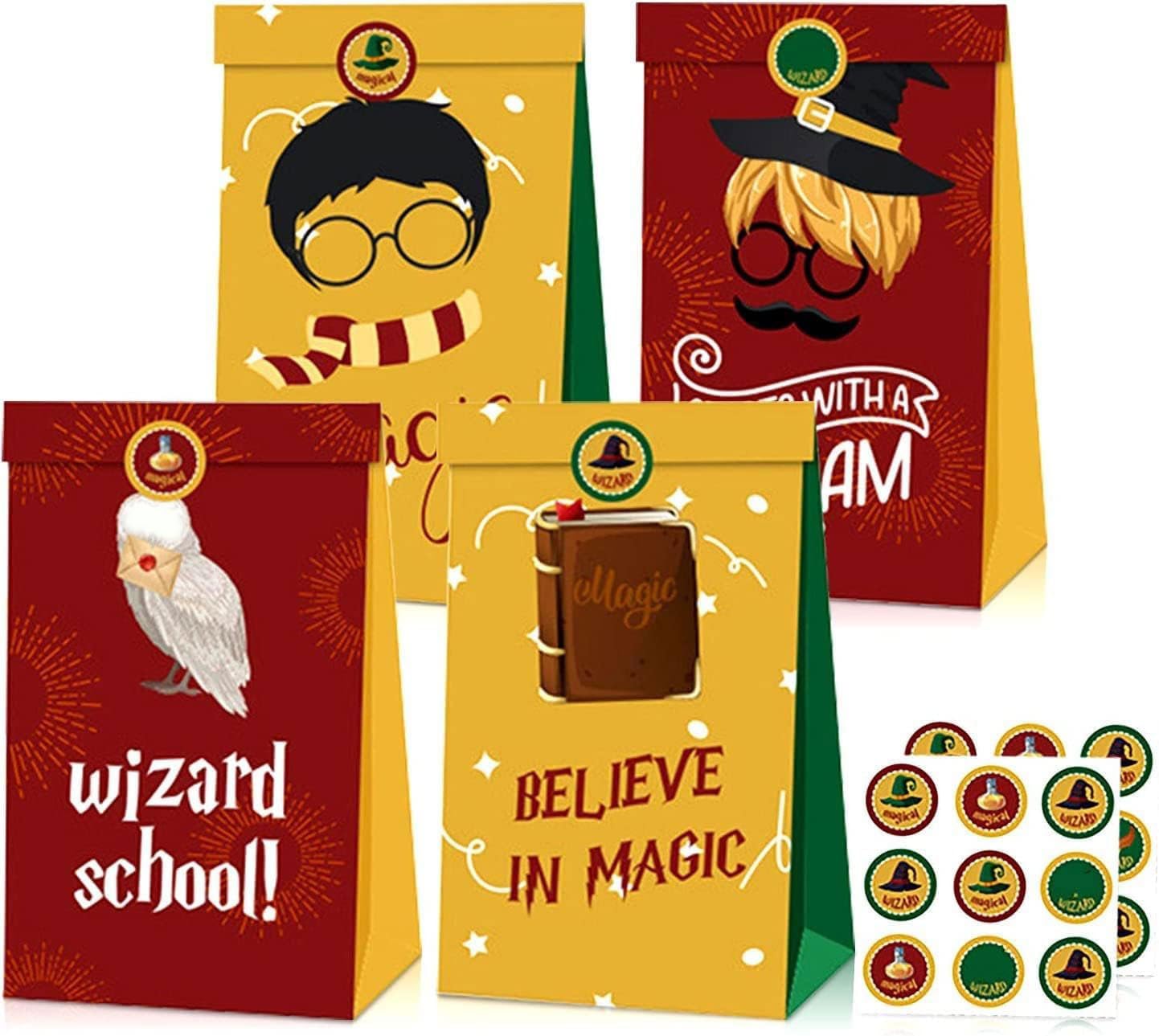 JeVenis Wizard Party Favor Bags Wizard Party Gift Bags Wizard Party Supplies Wizard Party Treat Bags Wizard Party Decoration Birthday Materials For The Wizard