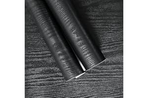 Yancorp 16" x120"Matte Black Contact Paper Black Wallpaper Peel and Stick for Countertops Removable Wallpaper for Cabinets Desk Wrap Self-Adhesive Stick on Wallpaper Kitchen Bathroom