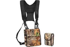 TideWe Bino Harness with Rain Cover, Lightweight Binocular Harness, Bino Chest Harness Case for Hunting, Hiking