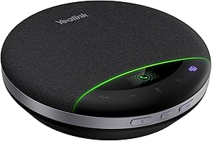 Yealink Bluetooth Speakerphone SP96 Support Daisy-Chain 26H Talk Time Teams Certified 65mm Conference Speaker and 6 Microphones Smart AI Noise-Canceling 5m Voice Pickup Radius 1.2m USB C/A 400g