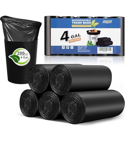 YYaaloa Lot De 100 Petits Sacs Poubelle Noirs En Plastique Avec