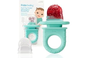 Frida Baby Push Pop Silicone Feeder, Baby Fruit Food Feeder to Safely Introduce New Foods, Fresh + Frozen, Breastmilk Popsicl