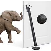 Door Security Bar, 1.2" Heavy Duty Steel Tube, Anti-Slip Wide Rubber Base | 25.5-52"Adjustable,Removable Y-Head, Inward-Opening And Sliding Doors Windows, Tool-Free Setup,2 Lb Portable,Black