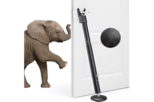 HANGMAICOME Door Security Bar - Upgraded Anti-Slip Base,Heavy Duty Burglar Door Stopper Stick,28-52" Adjustable Barricade Safety Jammer Stoper for Front Door Patio Sliding Glass Window,Black