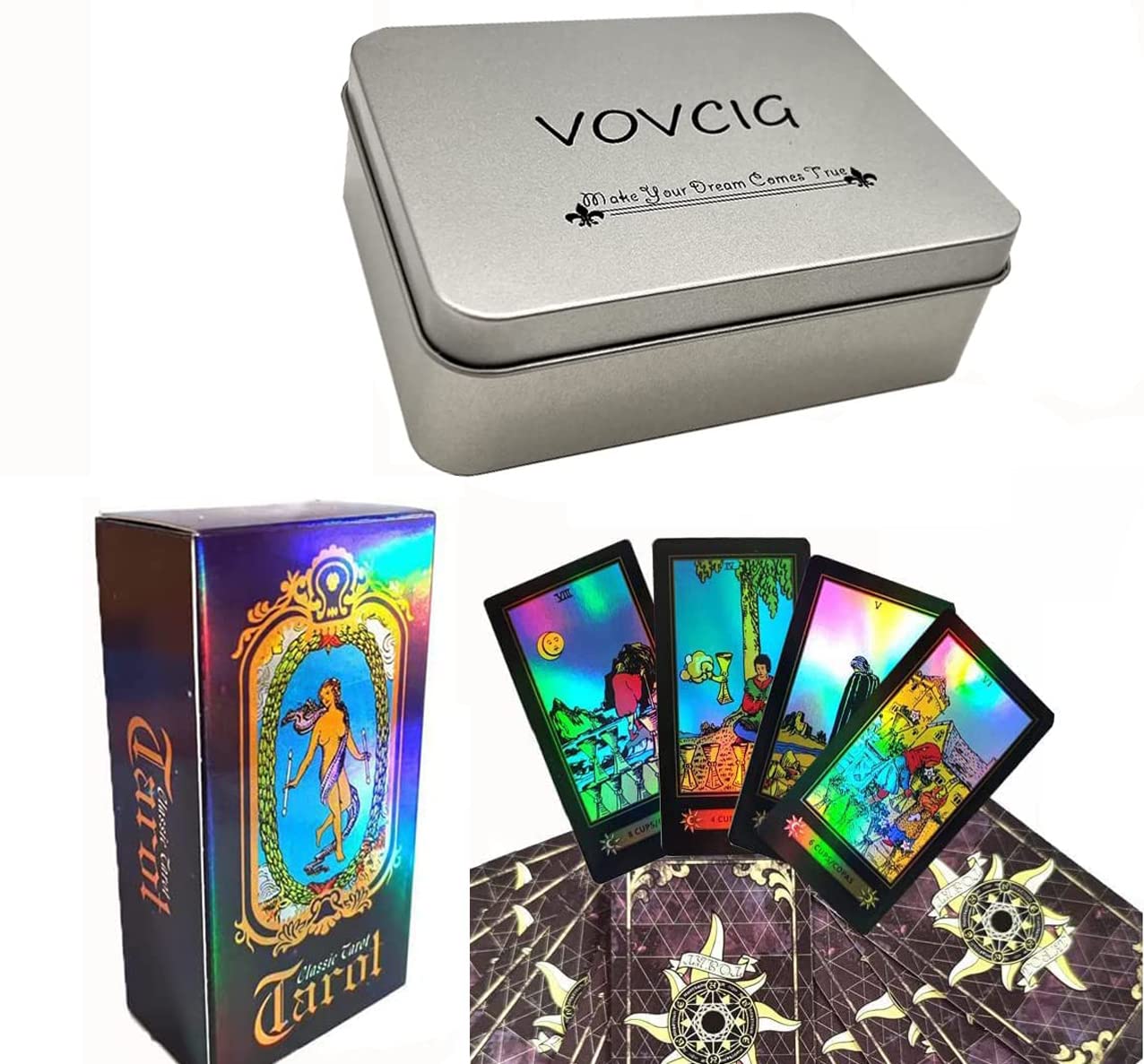 Tarot Cards Deck English Spanish Bilingual Tarot Cards Deck,Tarot Cards with English Guide Book,Exquisite and Practical Gift Boxes — image 1
