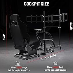 Dardoo Racing Simulator Cockpit with Triple Monitor