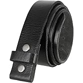 100% One-Piece Full Grain Leather Belt Straps with No Slot Hole/Slot Hole/Heavy-Duty, Multi Options 1-1/2" (38mm) Wide
