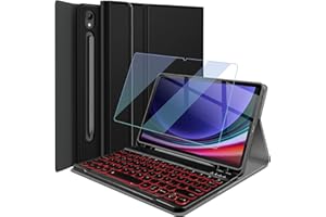 Backlit Keyboard Case for Samsung Galaxy Tab S10 Lite/ S10 FE/ S9 FE 5G 10.9 Inch/Tab S9 11 Inch with Screen Protector, Winee