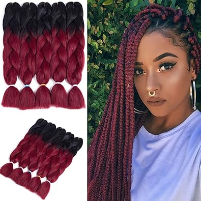 Buy Black Burgundy Liyate Jumbo Braid Hair 24 Inch 100g Pc