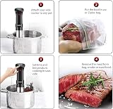KEAWEO Sous Vide Cooker 1100W, Accurate Temp Control, Quiet, Stainless Steel view 2