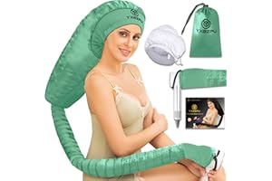 YXBZPU Bonnet Hair Dryer,Hooded Hair Dryer Attachment, Dryer Hooded Diffuser Cap for Curly,Speeds Up Drying Time,Safety Deep Conditioning at Home(Green)
