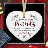 2025 Friend Gifts Ceramic Ornaments, Decor Ceramic Heart-Shaped Hanging Ornament, Ornament Friendship Gifts for Soul Sisters Women Besties Christmas Ornaments Inspirational Gift -A10
