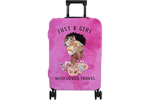hswosnas Luggage Cover Approved Cute Travel Suitcase Protector Pink Black Girl Elastic Washable Unique Themed Baggage Covers for 29-32 inch Luggage (XL)
