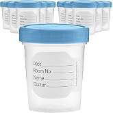 Vakly 4 oz Specimen Cups with Screw-On Lids Clear Non-Sterile 10 Pack | Medical sample container for lab testing, diagnostics, specimen transport, home testing, durable plastic, leak-resistant seal
