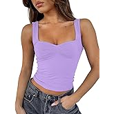 ForeFair Women Sleeveless Sexy Backless Going Out Crop Top Y2K Strappy Ruched Tank Top Summer Tight Slim Fit Cute Tops